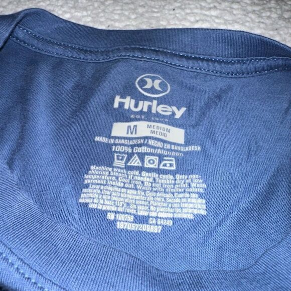 Hurley Medium Graphic Crewneck Short Sleeve Mens Tee Shirt Midnight Blue EUC - Picture 5 of 9